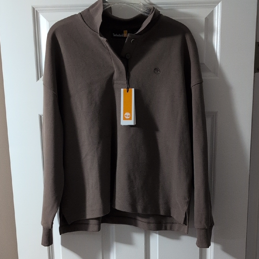 NWT Timberland Taupe Colored Quarter-Zip Pullover